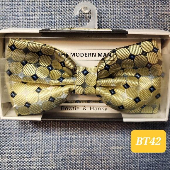 Bow Tie And Hanky Set By Modern Man - Asst Styles And Colors - Brand New In Box - Picture 4 of 4